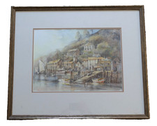 20th C Watercolour. Polperro