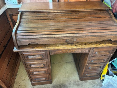Roll top desk wooden - roll,