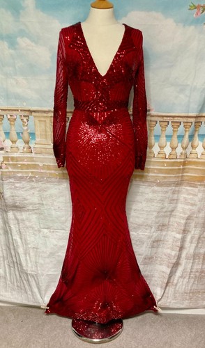 Red sequin fishtail - red,