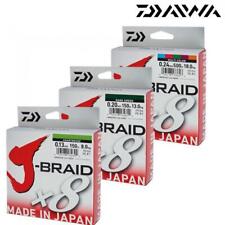 DAIWA J-BRAID X8 FISHING LINE 150m SPOOL ALL COLOURS & BREAKING  STRAINS