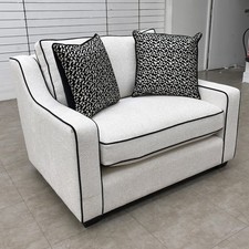 Furniture Village 'Celine' Snuggler Fabric Tuzzi Ivory Mchrome RRP £1900 NEW
