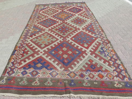Vintage turkish kilim rug - vintage,