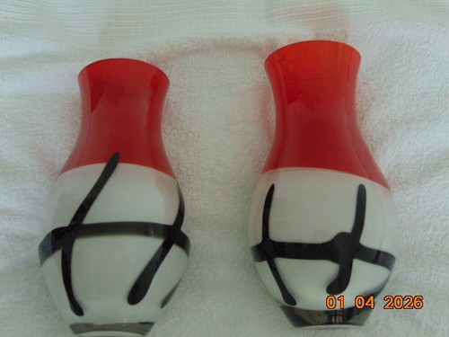 Pair brusoni glass vases - pair,