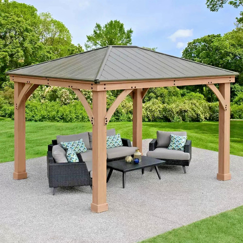 Large wooden garden gazebo - wooden,