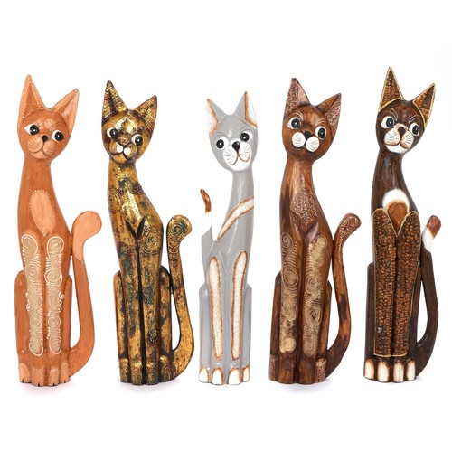 Wooden cats hand carved cm - wooden, 60