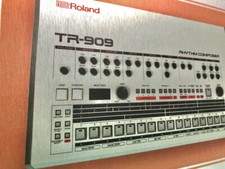Roland TR 909 A4 Framed drum machine print on aluminium 10" x 14" Inc Frame  NEW