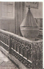 Cornwall Postcard - Launcells Church Saxon Font and Old Pew - Ref TZ3619