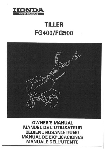 Honda tiller fg400 fg500 - fg400,