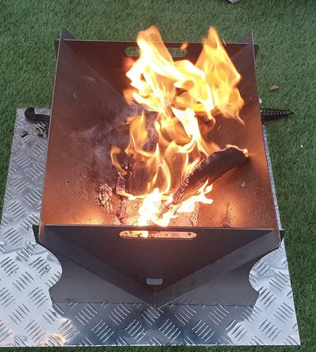 Portable collapsible fire pit - collapsible,