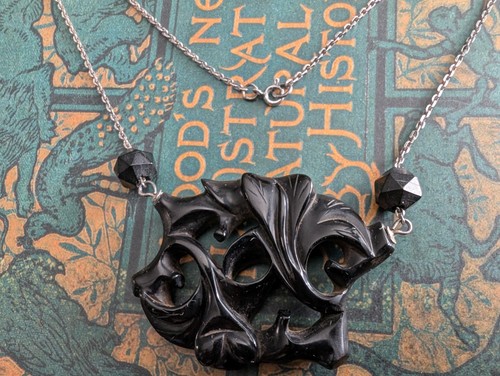 Unusual vintage whitby jet - unusual,