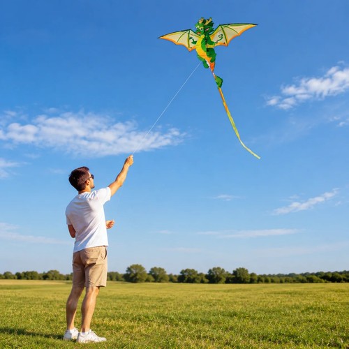 Green dragon kite large - green,