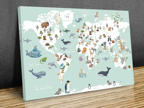 World map for kids - map,