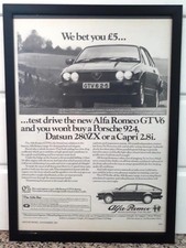 Framed original Classic Car Ad