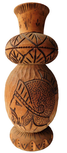 Vintage pyrography vase - , roman