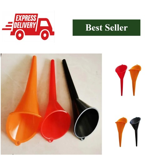 Long stem fuel funnel - funnel, plastic