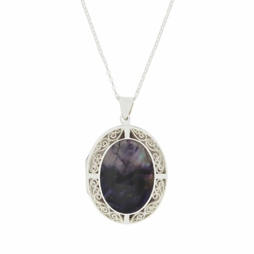 Derbyshire blue john locket - blue,