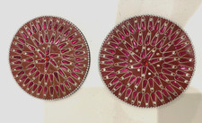 Set of 2 handmade  pink & orange round shape COASTERS