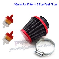 38mm Air Filter Red For GY6 50cc QMB139 Motor Pit Pro Dirt Bike Moped Scooter