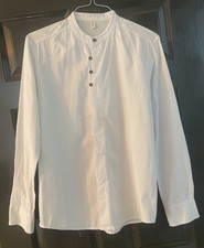 Mandarin Collar White Men’s Shirt - Size L- Unworn