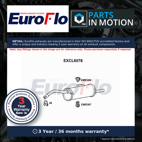Exhaust back rear box - exhaust, fits