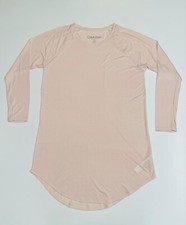 Calvin Klein Women’s Logo Loungewear/Nightdress Long Sleeve Pale Pink (RRP £60)