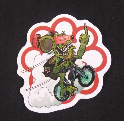Green rat riding bike - green,