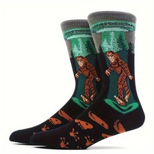 Mens UFO Alien "BIGFOOT" Yeti Sasquatch Cartoon Novelty Character Socks UK 6-11
