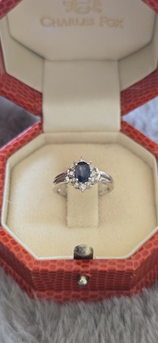 Sapphire and diamond ring - diamond,