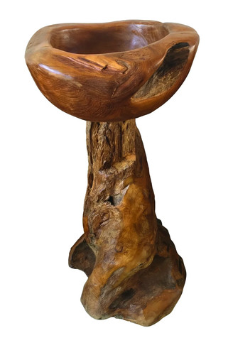 Teak root bird bath 100cm - root,