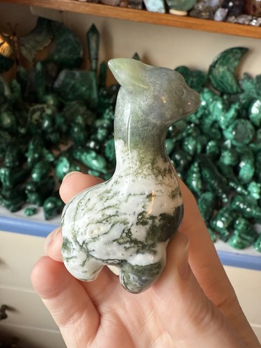 Moss tree agate crystal alpaca - moss/tree,