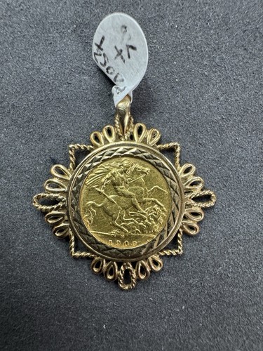 1906 gold half sovereign - half,