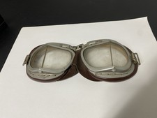 Original Old 1960s Split Lens Flying Motorbike Goggles Aviation 