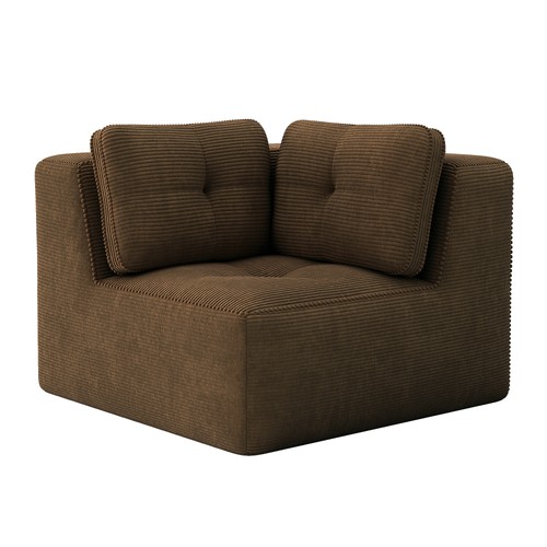 Corner sofa corduroy brown - corduroy, -brown