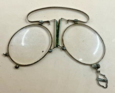 Early 20th Century Pince Nez Reading Glasses marked "Pebbles" & "France"
