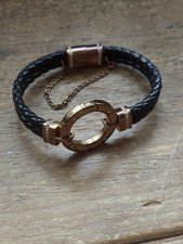 Folli Follie Women's Magnetic Braided Bracelet Rose Gold Tone Leather Ex Con