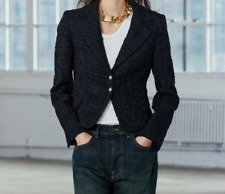 Zara Textured Tweed Button