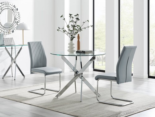 Novara 100cm round chrome - round,