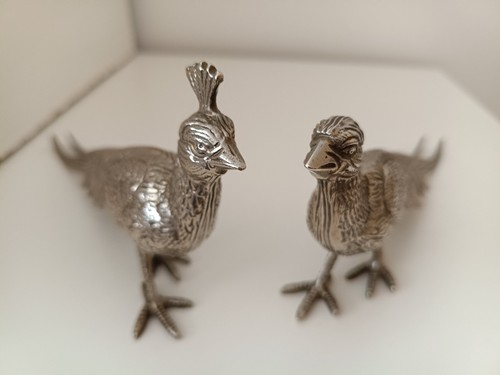 Antique pair silver metal - of,