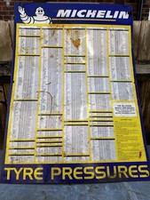 Michelin Tyre Pressure Metal Garage Advertising Sign Vintage Circa 1998
