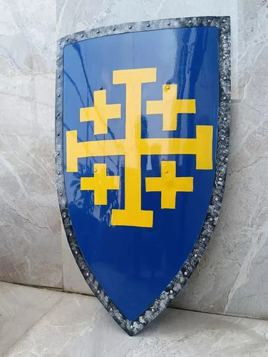 Steel templar shield medieval - shield,