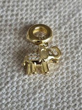18k Gold Plated Elephant Charm-S925 Sterling Silver + FREE BRACELET. UK 