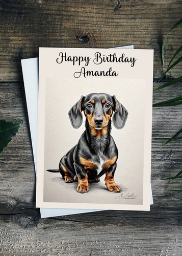 Dachshund birthday card - birthday,