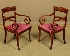 Antique Pair of Regency Rosewood Armchairs c.1830