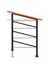 For Outdoor Handrails for Steps - Wrought Iron & Solid Wood Railing