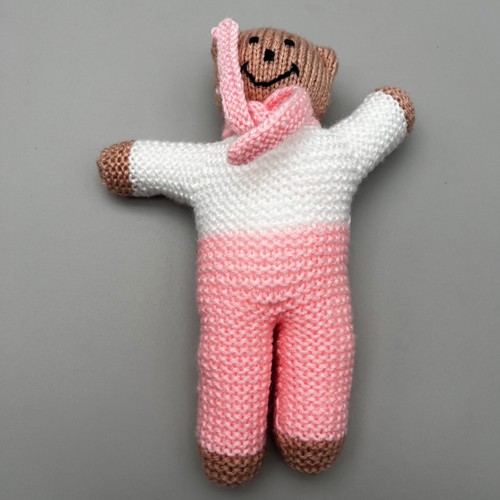 Hand knitted teddy bear - knitted,