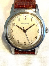 Excellent Vintage Swiss Garrard Men’s Steel Cased Manual Wind Watch