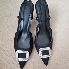 RIVER ISLAND WOMENS LADIES BLACK SHOES Heels  UK5 EUR38 PARTY . DESIGNER SHO