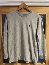 Men’s Polo Ralph Lauren crew neck grey long sleeve t-shirt size M