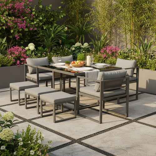 9pc patio aluminium dining - 9pc,
