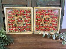 Vintage Original Kashmiri Hand Painted Floral Papier Mache Tray
